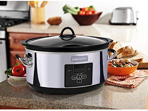 Crock-Pot 7 Quart Programmable Slow Cooker – Polished Platinum Edition-Q2B7