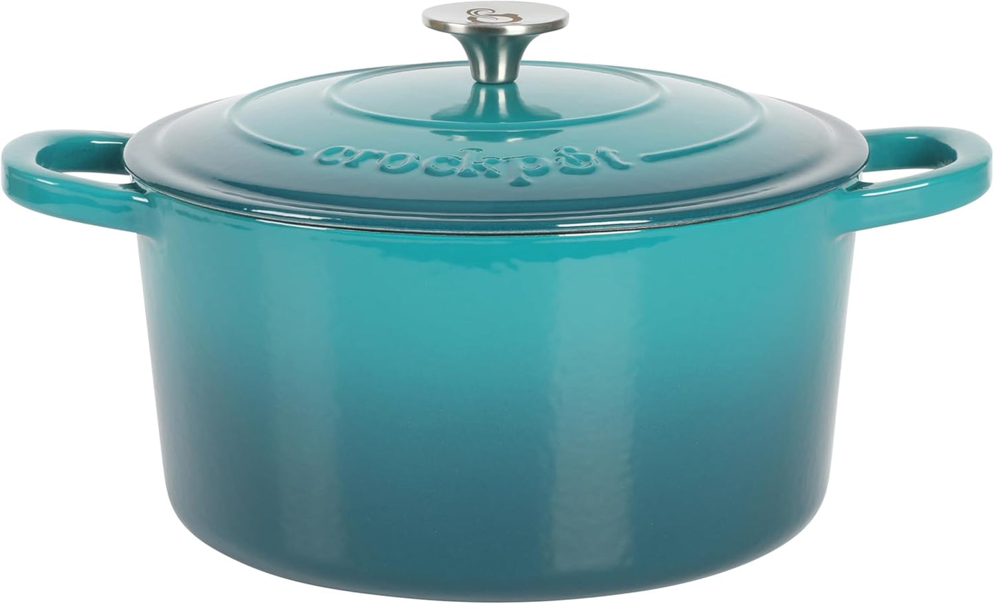 Crock-Pot 3 Quart Enameled Cast Iron Dutch Oven – Aqua Edition-9JPB