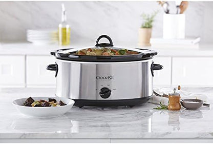 Crock-Pot 7 Quart Oval Manual Slow Cooker – Stainless Steel Edition-RXSS