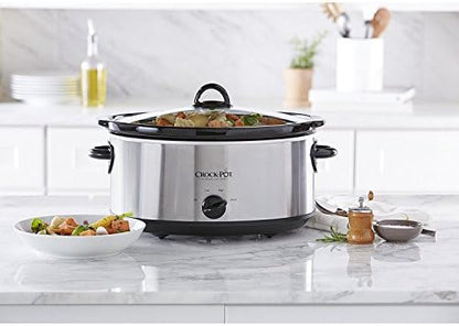 Crock-Pot 7 Quart Oval Manual Slow Cooker – Stainless Steel Edition-RXSS
