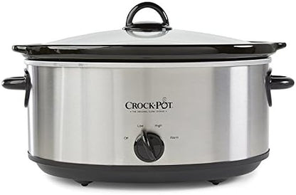 Crock-Pot 7 Quart Oval Manual Slow Cooker – Stainless Steel Edition-RXSS