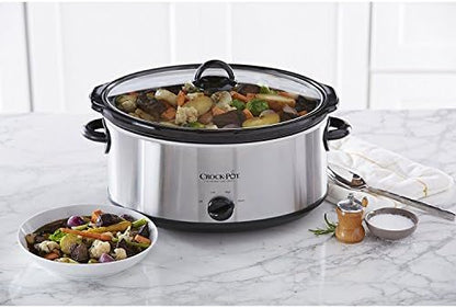 Crock-Pot 7 Quart Oval Manual Slow Cooker – Stainless Steel Edition-RXSS