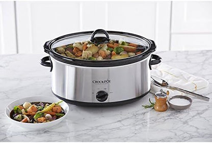 Crock-Pot 7 Quart Oval Manual Slow Cooker – Stainless Steel Edition-RXSS