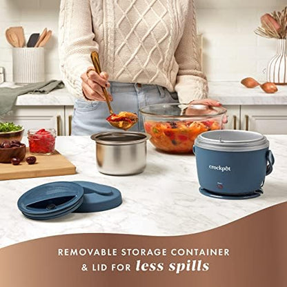 Crock-Pot Electric Lunch Box Food Warmer 20oz – Faded Blue Edition-5P4W