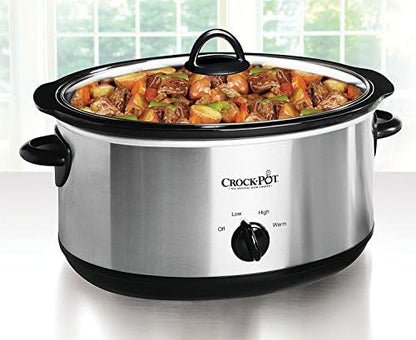 Crock-Pot 7 Quart Oval Manual Slow Cooker – Stainless Steel Edition-RXSS