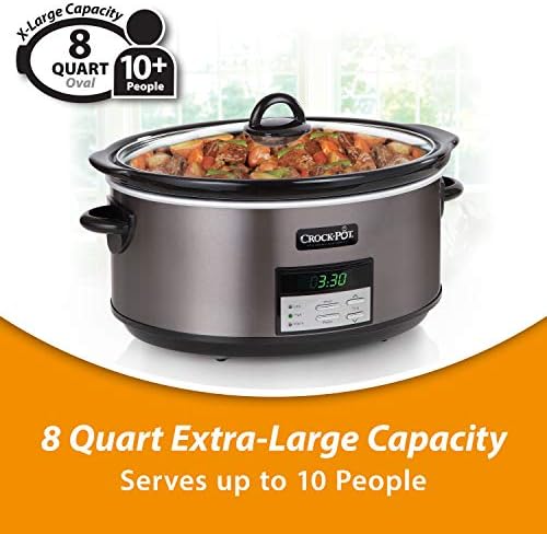 Crock-Pot 8 Quart Programmable Slow Cooker with Auto Warm Edition-VG5U