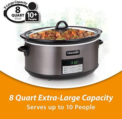 Crock-Pot 8 Quart Programmable Slow Cooker with Auto Warm Edition-VG5U