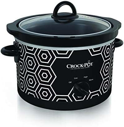 Crock-Pot 4.5 Quart Portable Slow Cooker – Black & White Edition-8C9M