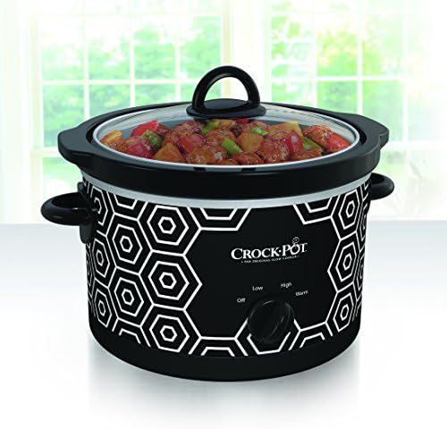 Crock-Pot 4.5 Quart Portable Slow Cooker – Black & White Edition-8C9M