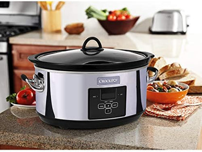 Crock-Pot 7 Quart Programmable Slow Cooker – Polished Platinum Edition-Q2B7