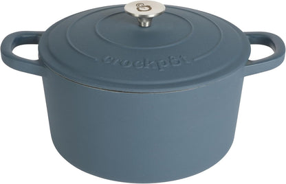 Crock-Pot 3 Quart Enameled Cast Iron Dutch Oven – Aqua Edition-9JPB