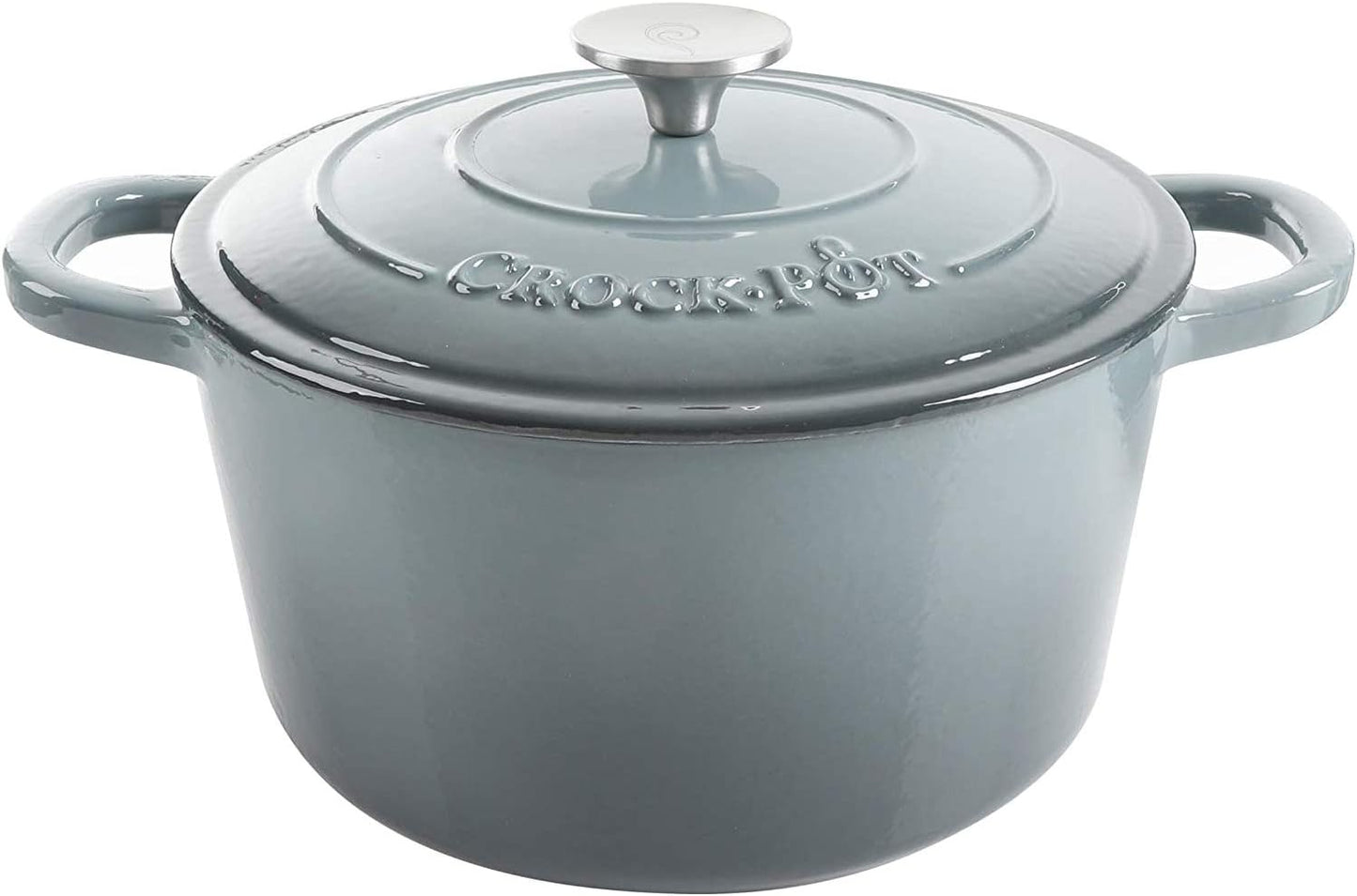 Crock-Pot 3 Quart Enameled Cast Iron Dutch Oven – Aqua Edition-9JPB